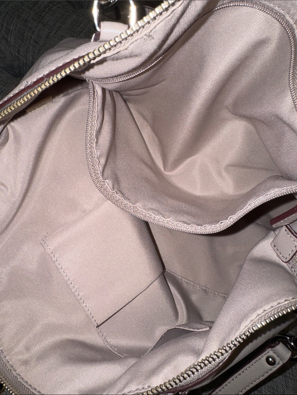 COACH Bag Kelsey Large Taupe Pebbled Leather Satchel Crossbody EUC - Picture 11 of 17